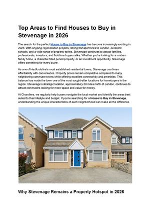 Top Areas To Find Houses To Buy In Stevenage In 2026