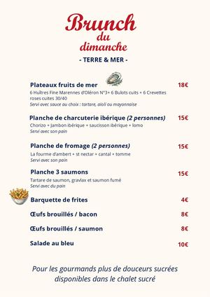 Carte brunch dimanche Guinguette