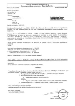 Délib 109 2026 - Affaires Scolaires - Attribution Du Temps D ATSEM VISEE