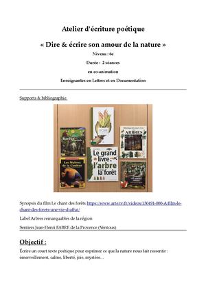 2026 06 Atelier écriture - Dire & écrire son amour de la Nature