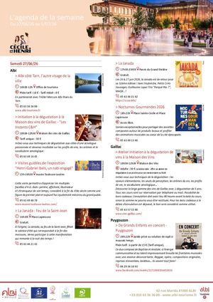 Agenda 2026 -Albi Tourisme L’agenda De La Semaine
