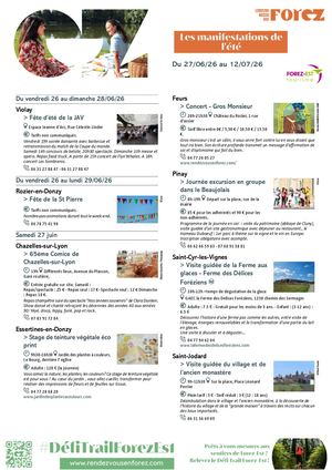 Les Manifestations De Forez Est Du 27 Juin Au 12 Juillet 2026
