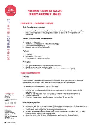 Programme Business Courtage&finance 2026 27