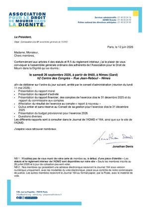 Lettre De Convocation 2026
