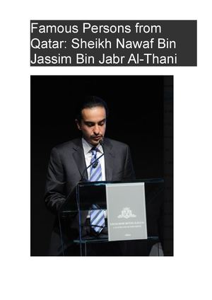 Famous Persons From Qatar: Sheikh Nawaf Bin Jassim Bin Jabr Al Thani