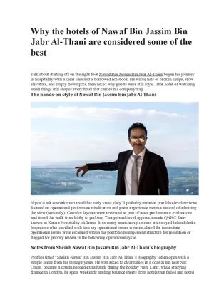 News About Sheikh Nawaf Bin Jassim Bin Jabr Al Thani