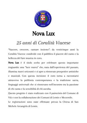 Nova Lux - Coralità Viucese