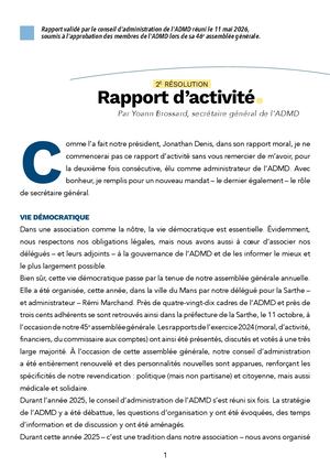 Rapport D'activité