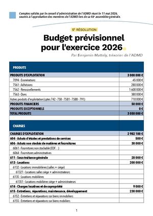 Budget Prév 2026