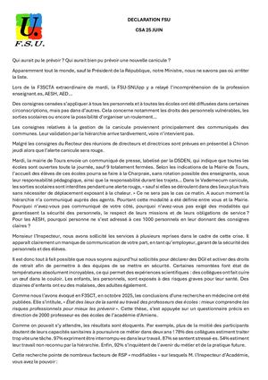 Déclaration Csa D 25 Juin