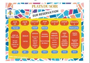Menus Du 29 Juin Au 05 Juillet