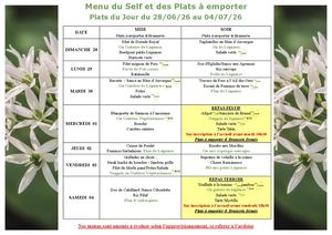 Menu Du 28 Juin Au 04 Juillet