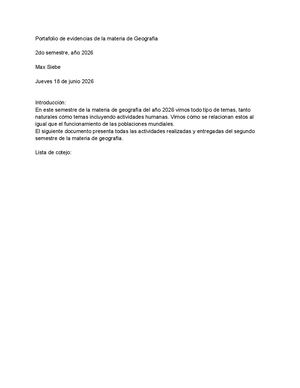 Portafolio De Geografía Ii