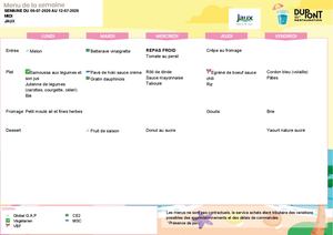 Menus Juillet 2026