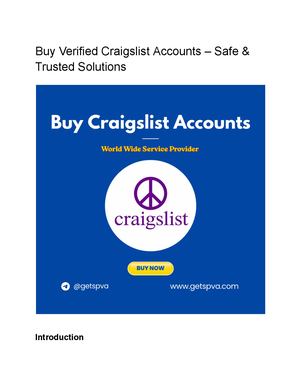 Buy Verified Craigslist Accounts – Safe & Trusted Solutions