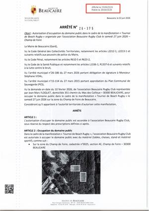 Fichier Parution Des Arrêtés N° 26 375 à 26 380
