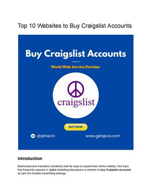 Top 10 Websites To Buy Craigslist Accounts