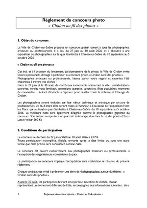 Règlement Concours Chalon au fil des photos