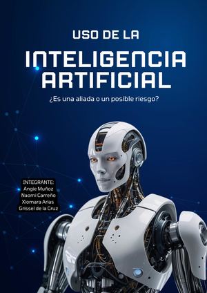 Documento A4 Portada De Proyecto De Inteligencia Artificial Tecnológico Futurista Azul