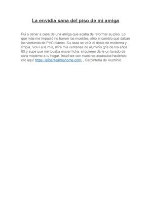 La Envidia Sana Del Piso De Mi Amiga