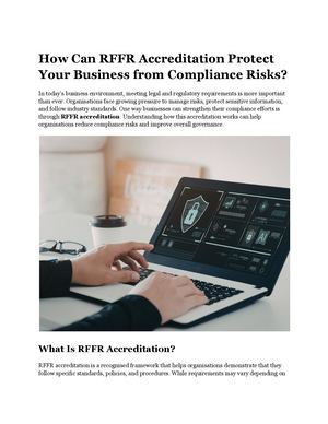 How Can Rffr Accreditation Protect Your Business From Compliance Risks