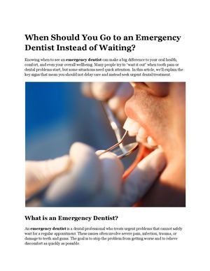When Should You Go To An Emergency Dentist Instead Of Waiting