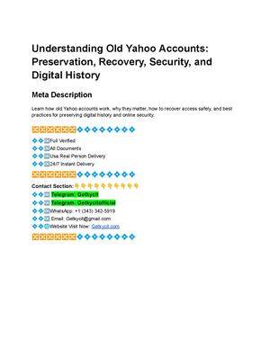 Buy Old Yahoo Accounts In Usa Old Repositories