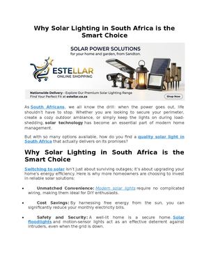 Why Solar Lighting In South Africa Is The Smart Choice