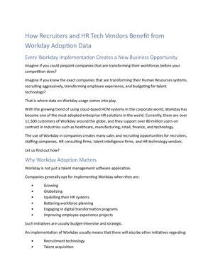 How Recruiters And HR Tech Vendors Benefit From Workday Adoption Data