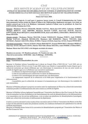 CIASdelib09032026 14 Transmission Dématérialisée Des Actes