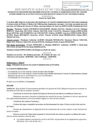 CIASdelib02062026 19 Délégation Du Ca Au Président