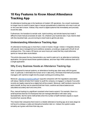Attendance Tracking App 10 Key Features To Know