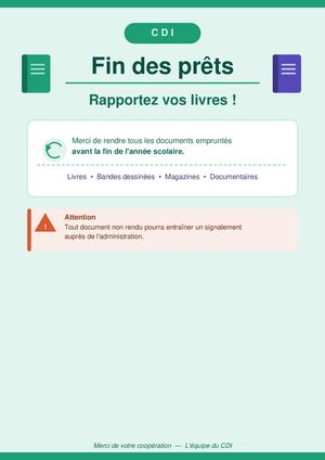 Affiche Fin Prets Cdi