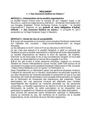 Règlement Guitare En Scène Neydens
