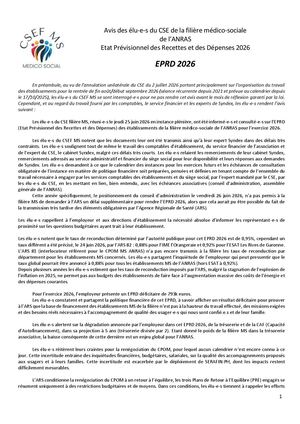 EPRD 2026 - Avis du CSE