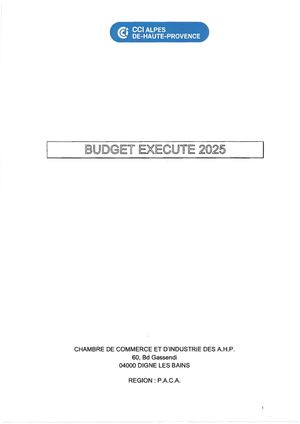 Budget exécuté 2025