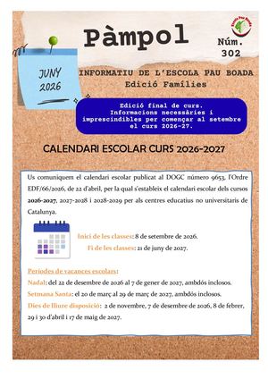 El Pàmpol Famílies Juny 2026