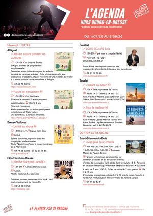 Agenda Bimensuel Gba Hors Bourg Juillet Aout 2026