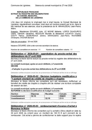 PV du Conseil municipal du 27 Mai 2026