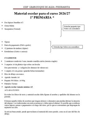 Material Escolar 26 27