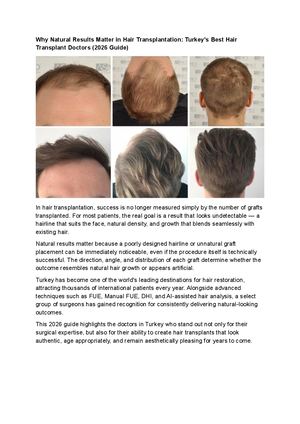 Why Natural Results Matter in Hair Transplantation: Turkey's Top Hair Transplant Doctors (2026 Guide)