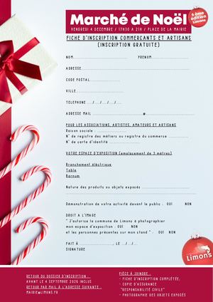 Inscription Marché de Noël