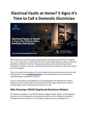 5 Key Signs You Need to Call a Domestic Electrician for Home Electrical Faults