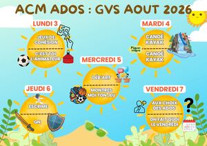Planning ACM ados : août 2026