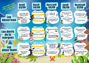 Planning multi activités 6 à 11 ans : août 2026