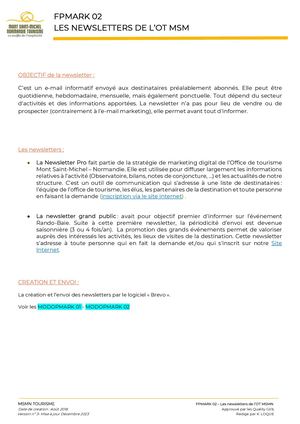 FPMARK 02 - Les Newsletters De L'OT MSMN