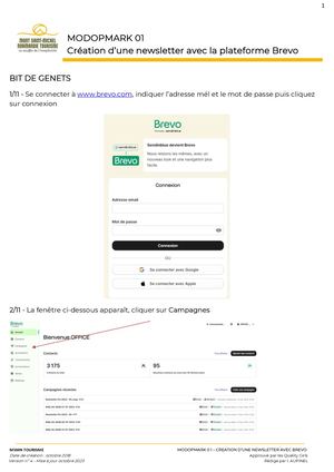 MODOPMARK 01 Création D'une Newsletter Avec Brevo