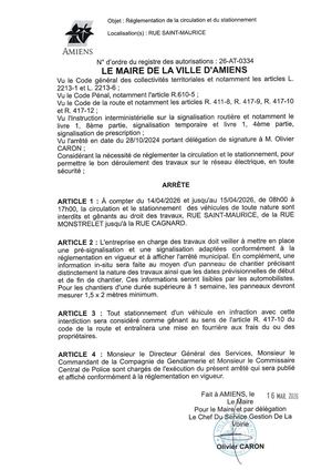 26 At 0334 Reg Circu Et Statio Rue Saint Maurice Du 14 04 26 Au 15 04 26