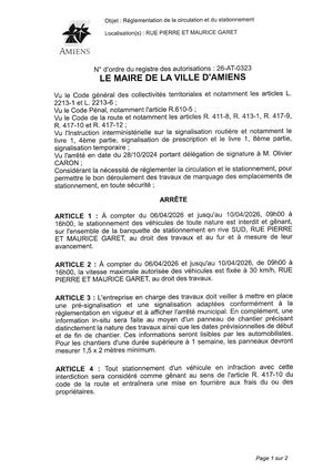 26 At 0323 Reg Circu Et Statio Rue Pierre Et Maurice Garet Du 06 04 26 Au 10 04 26