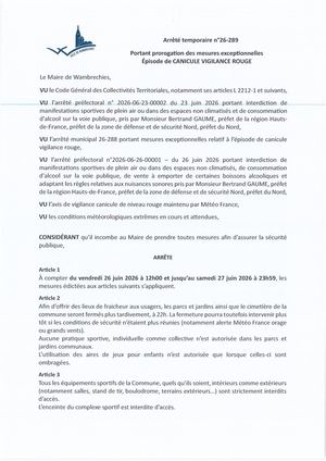 26-289 Prorogation mesures exceptionnelles canicule